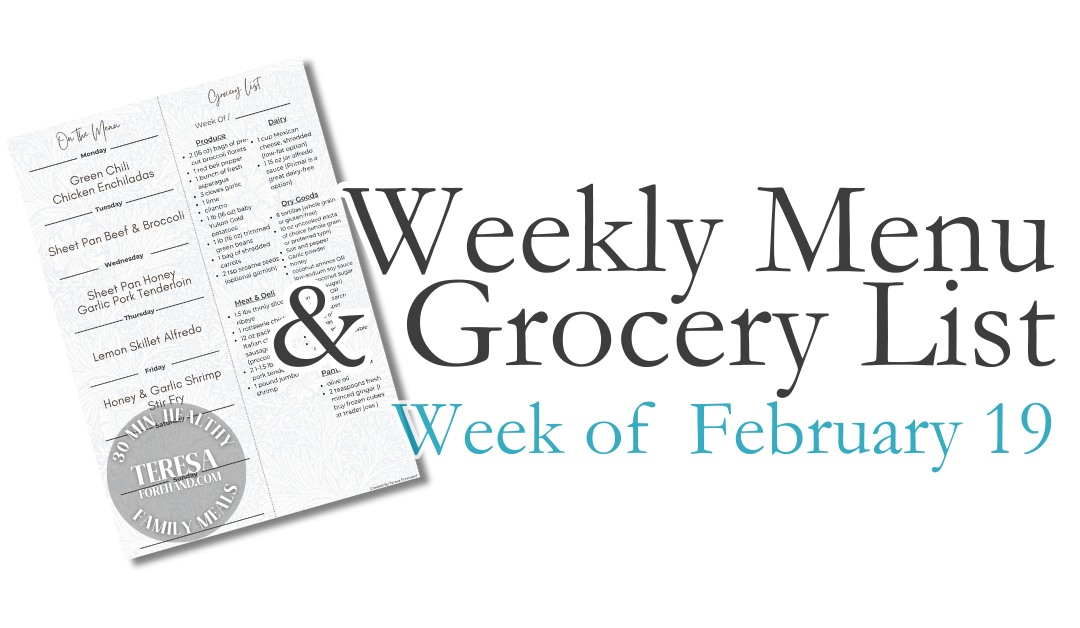 Weekly Menu + Grocery List