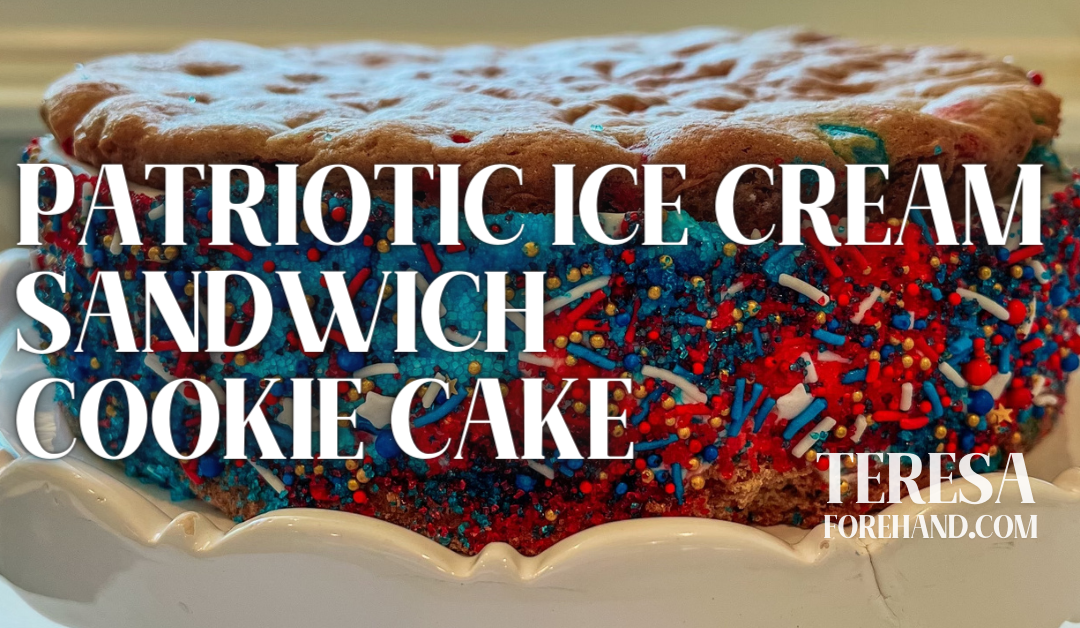 Patriotic Ice Cream Sandwich Cookie Cake