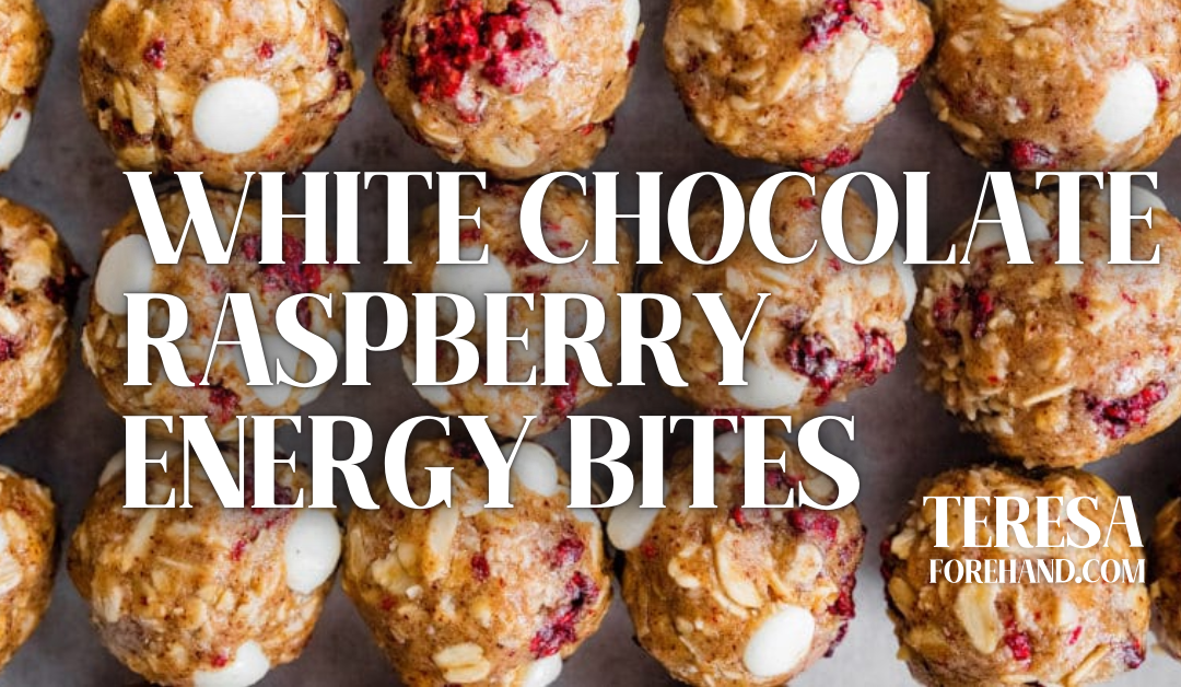 White Chocolate Raspberry Energy Bites