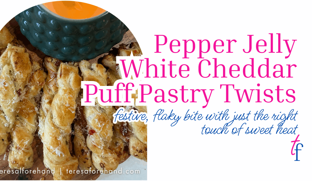 Pepper Jelly White Cheddar Puff Pastry Twists