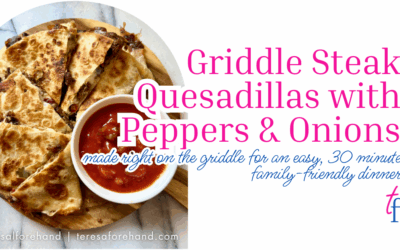 Griddle Steak Quesadillas with Peppers & Onions