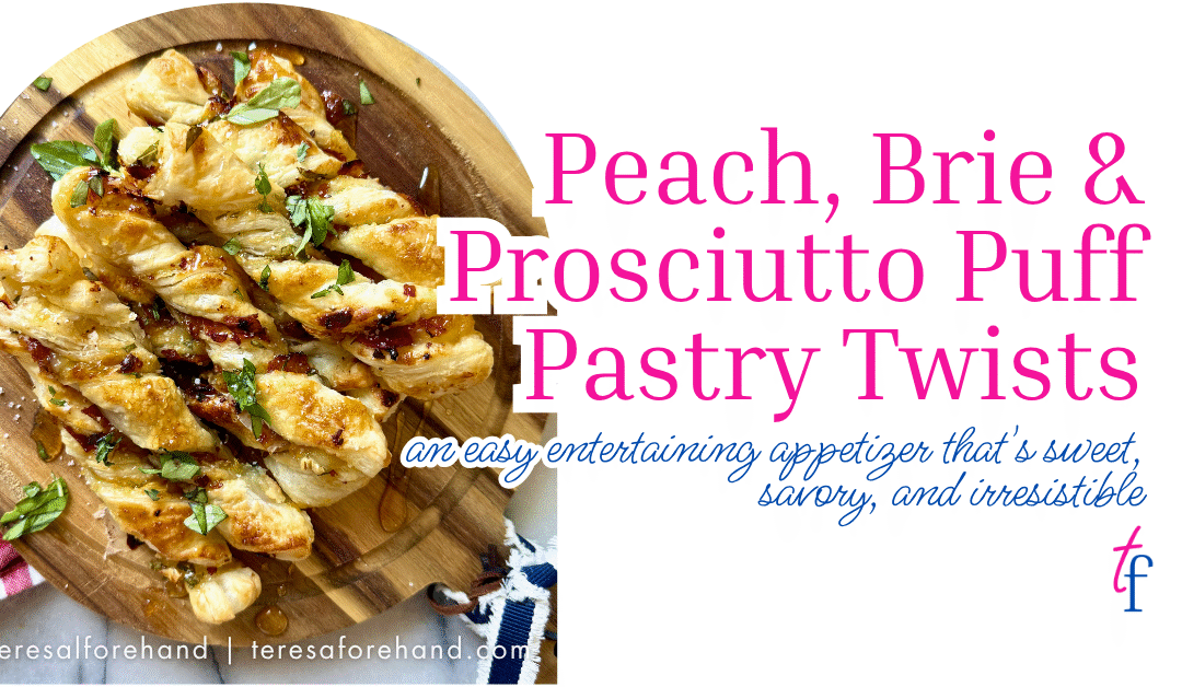 Peach, Brie & Prosciutto Puff Pastry Twists