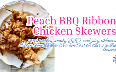Peach BBQ Ribbon Chicken Skewers