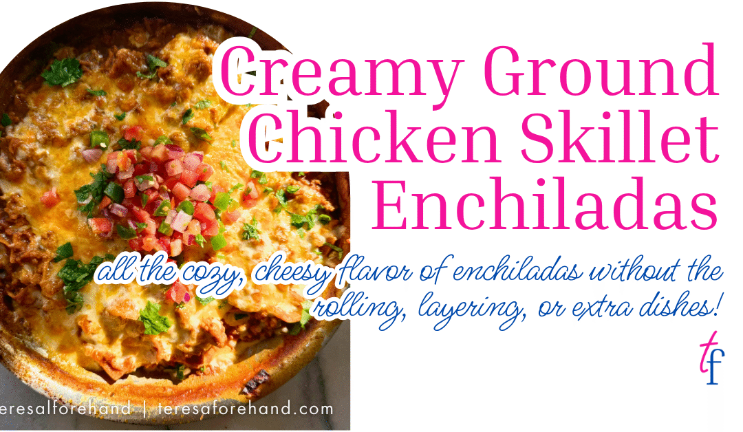 Creamy Ground Chicken Skillet Enchiladas