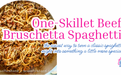 One-Skillet Beef Bruschetta Spaghetti